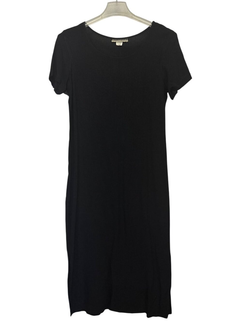 Notations Womens Black Midi Dress With Patterned Button Down Vest Size M - Picture 5 of 14